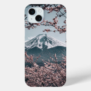 Coque iPhone 15 Mini Mont Fuji Cerisier fleur Sakura