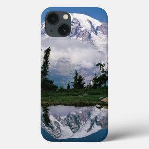 Etui iPhone 13 Mont Rainier reflété dans un lac de montagne