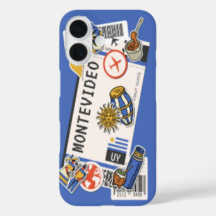 Coque Pour iPhone 16 Montevideo Boarding Pass - Uruguay Travel