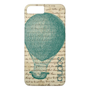 Coque iPhone 8 Plus/7 Plus Montgolfière Fun Vintage Écriture Manuscrite Ajout