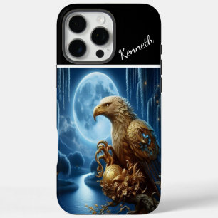 Coques iPhone 16 Pro Max Montre de lune d'aigle doré