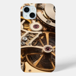 Coque iPhone 15 Mini Montres à vapeur rouages intérieurs