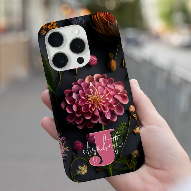 Coques Case-Mate iPhone Moody Floral Monogrammé (Moody Floral Monogrammed Cell Phone Case)