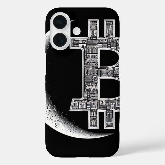 Coques Case-Mate iPhone Moon Bitcoin Circuit Design Tech Enthousiaste Coqu (Verso)