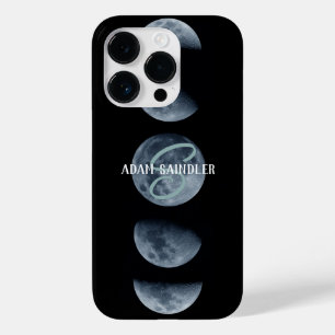 Coque Pour iPhone 14 Pro Moon Phrase Nom personnalisé Black Galaxy Space St