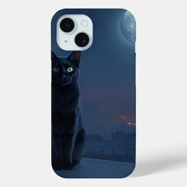 Coques Case-Mate iPhone Moonlit Cat on Rooftop Phone Case (Verso)