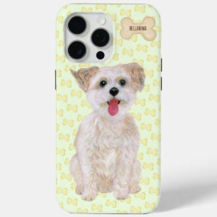 Coque iPhone 15 Pro Max Morkie Avec Os Et Texte