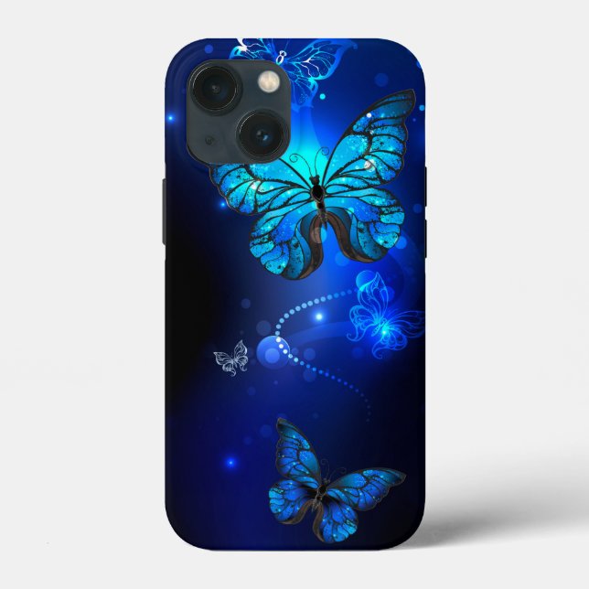 Coques Case-Mate iPhone Morpho Butterfly in the Dark Background (Verso)