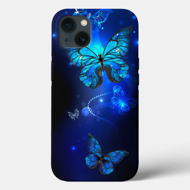 Coques Case-Mate iPhone Morpho Butterfly in the Dark Background (Verso)