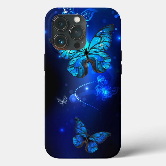 Coques Case-Mate iPhone Morpho Butterfly in the Dark Background (Verso)