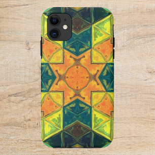 Case-Mate iPhone Case Mosaic kaléidoscope Carré orange jaune et vert