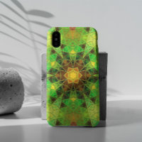 Mosaic Kaleidoscope Fleur vert et orange