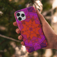 Mosaic Kaleidoscope Fleur violet rose et rouge