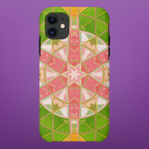 Case-Mate iPhone Case Mosaic Mandala Orange vert et rose