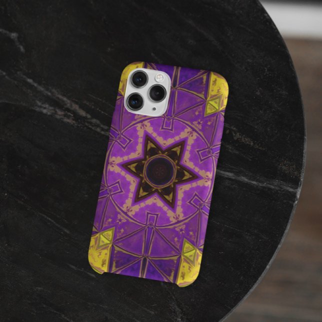 Coques Case-Mate iPhone Mosaic Mandala violet et jaune (Créateur téléchargé)