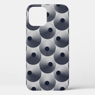 Case-Mate iPhone Case Mosaïque argent-noir : texture des anneaux concent