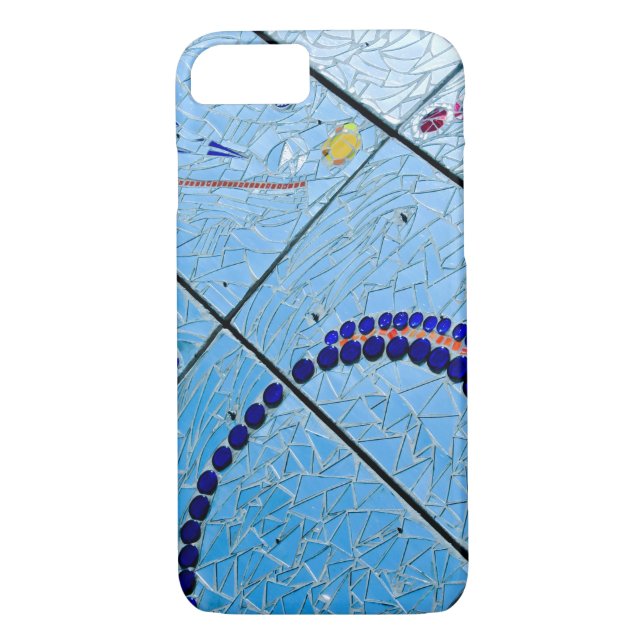 Coques Case-Mate iPhone Mosaïque de miroir bleu Abstrait (Dos)