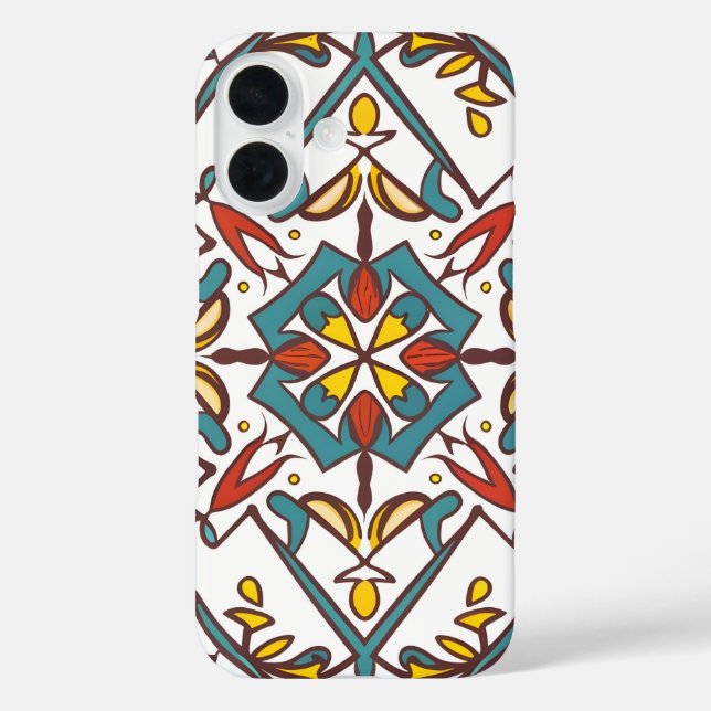 Coques Case-Mate iPhone mosaïque géométrique, Motif mandala (Verso)