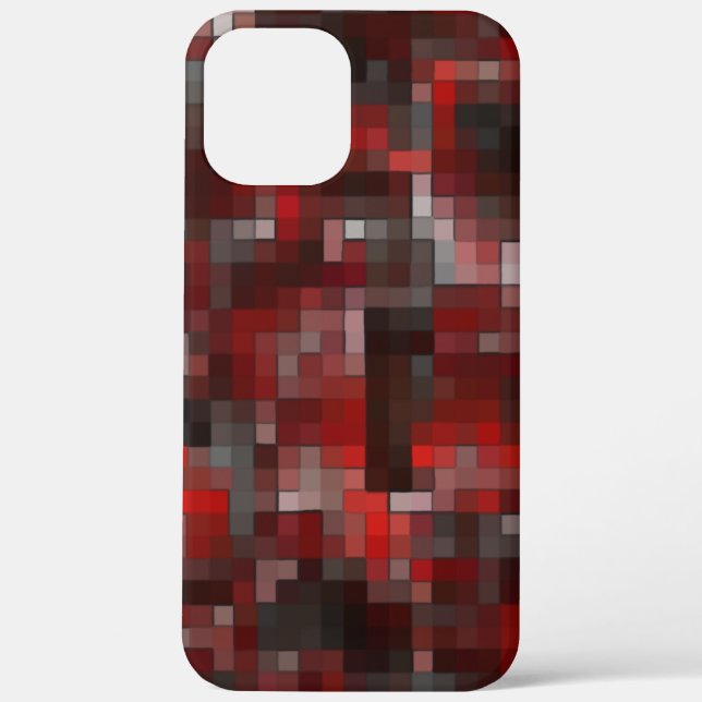Coques Case-Mate iPhone Mosaïque numérique de carrés dans les tons rouges  (Verso)