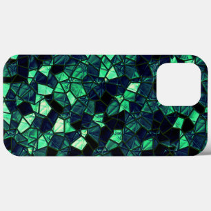 Case-Mate iPhone Case Mosaïque verte noire avec couleur partiellement en
