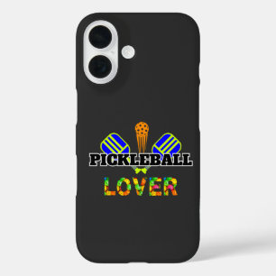 Coque Pour iPhone 16 Mot de Pickleball Traversé Pagaies Ball Lover Conc