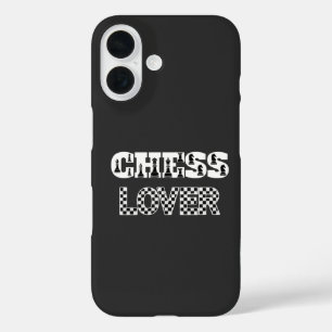 Coque Pour iPhone 16 Mot d'échecs blanc Lettres Lover Board Motif