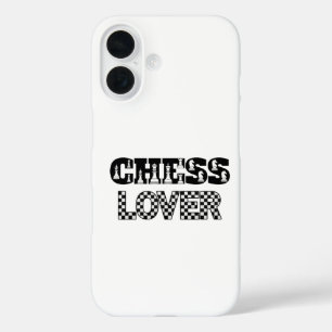 Coque Pour iPhone 16 Mot d'échecs Lettres noires Motif de la carte d'am
