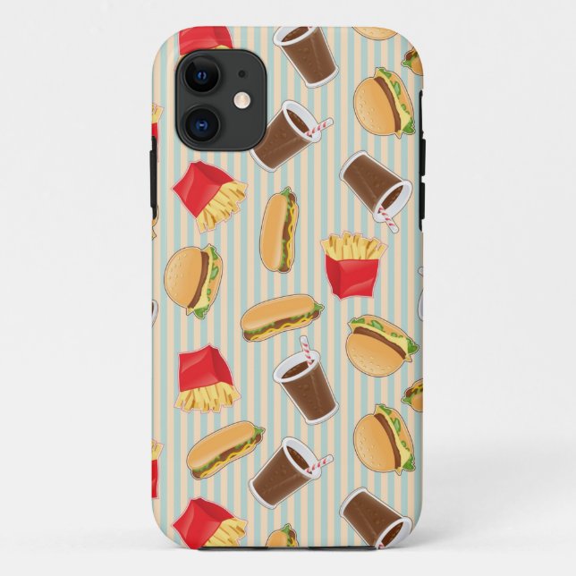Coques Case-Mate iPhone Motif 2 d'aliments de préparation rapide (Dos)
