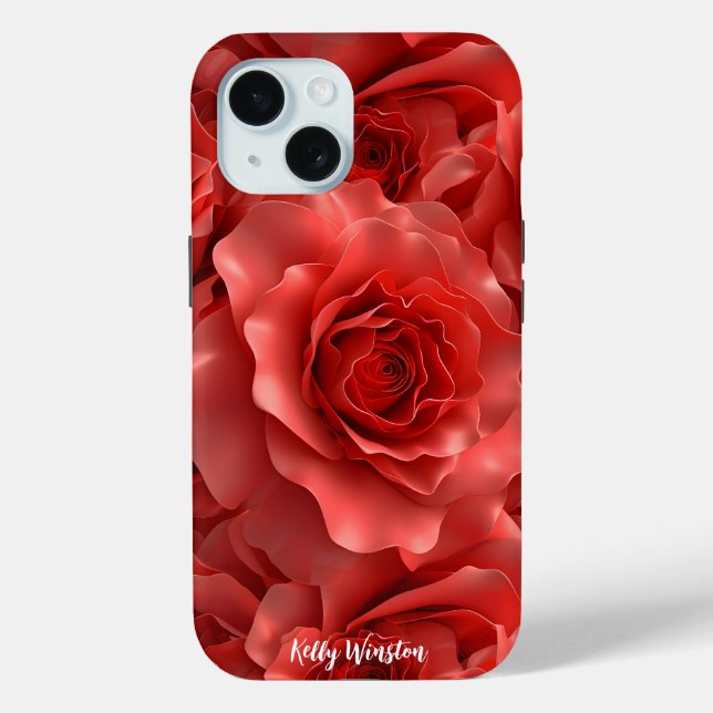 Coques Case-Mate iPhone motif 3D Red Roses (Verso)