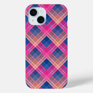 Coque Pour iPhone 15 Motif à carreaux avec coloration en zig zag