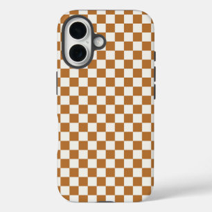 Coque Pour iPhone 16 Motif à carreaux en cuivre et coquille d'œuf
