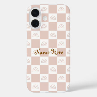 Coque Pour iPhone 16 Motif à carreaux esthétique mignon pour