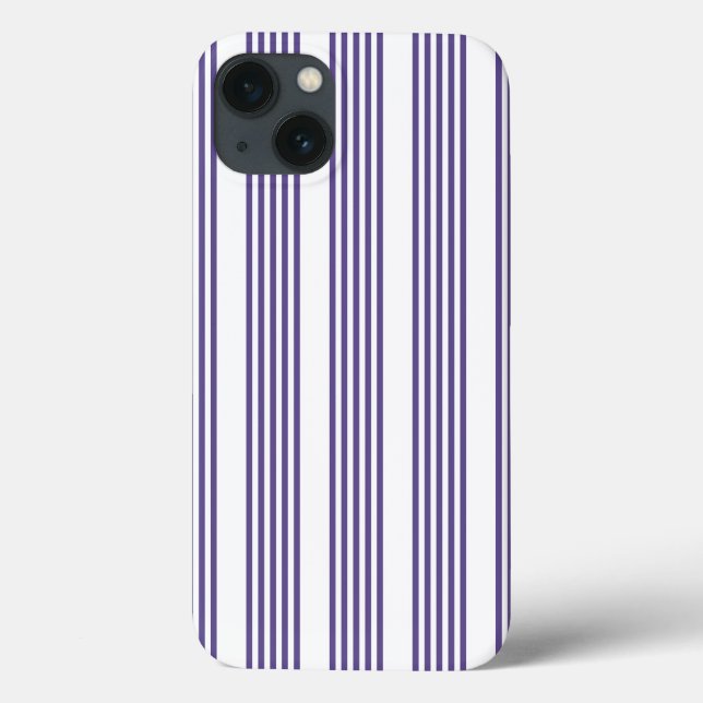 Coques Case-Mate iPhone Motif à cinq bandes Ultra violet et blanc (Verso)
