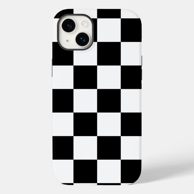 Coques Case-Mate iPhone Motif À damiers noir et blanc (Verso)