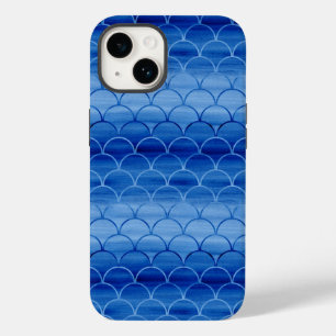 Coques Pour iPhone Motif à échelle peinte bleu clair à bleu foncé