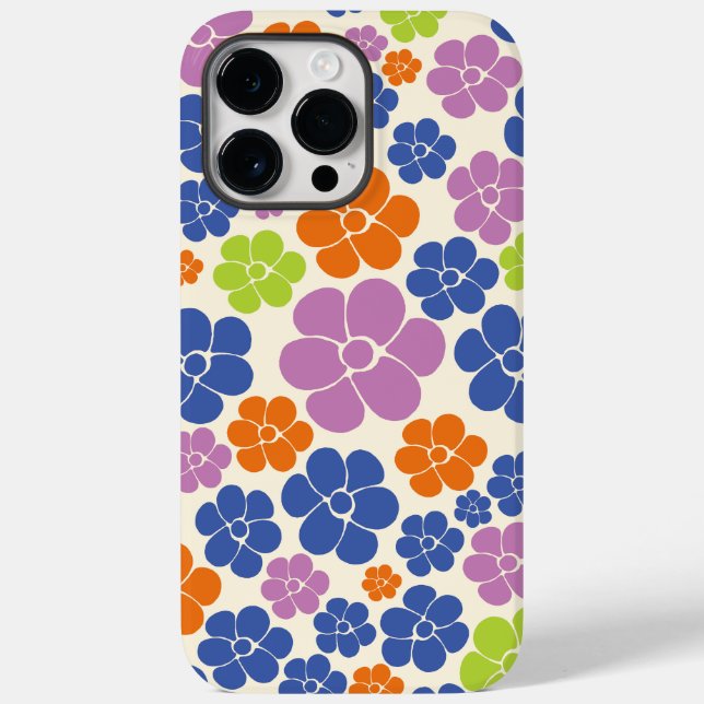 Coques Case-Mate iPhone Motif à fleurs - Bleu, Orange, Violet, Vert (Verso)
