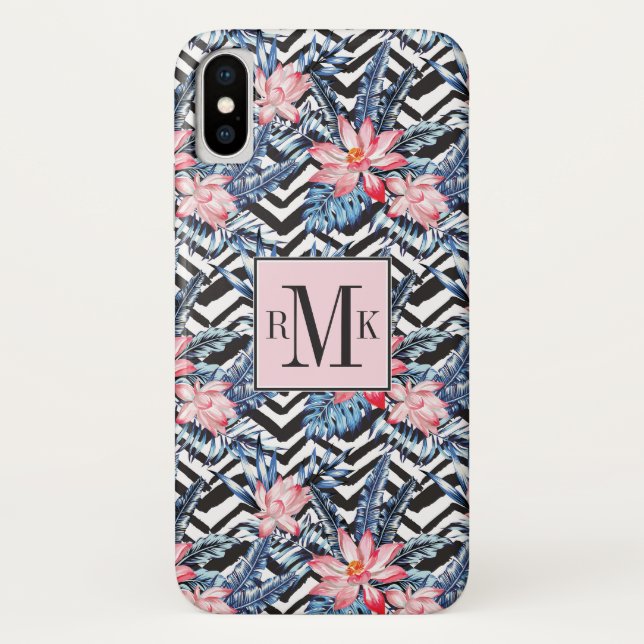 Coques Case-Mate iPhone Motif à fleurs de lotus tropicaux (Dos)