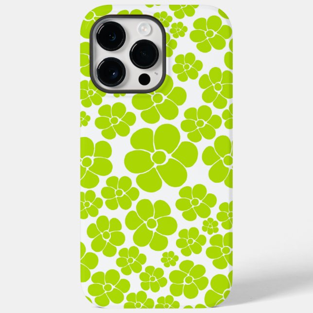Coques Case-Mate iPhone Motif à fleurs en vert et blanc citron (Verso)