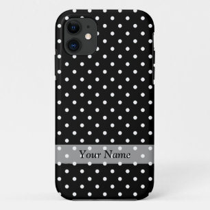 Coques Pour iPhone Motif à points de polka noir