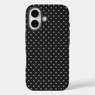 Coque Pour iPhone 16 Motif à pois noir et blanc sans couture