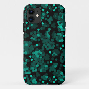 Case-Mate iPhone Case Motif à pois vert turquoise sur noir