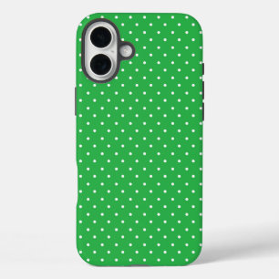 Coques iPhone 16 Plus Motif à pois vert uni sur fond vert