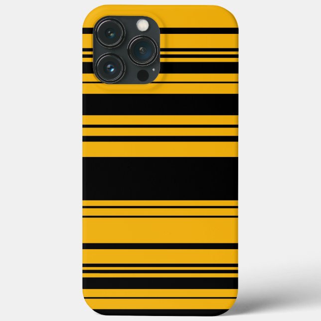 Coques Case-Mate iPhone Motif à rayures jaune et noir (Verso)