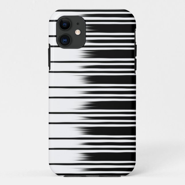 Coques Case-Mate iPhone Motif à rayures noir et blanc cool (Dos)