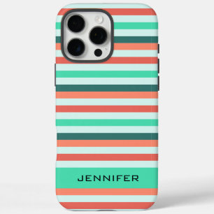 Coques iPhone 16 Pro Max Motif à rayures tendance moderne