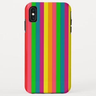 Coque Pour iPhone XS Max Motif à rayures verticales arc-en-ciel multicolore