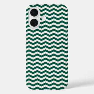 Coque Pour iPhone 16 Motif à rayures zig zag Chevron vert sarcelle