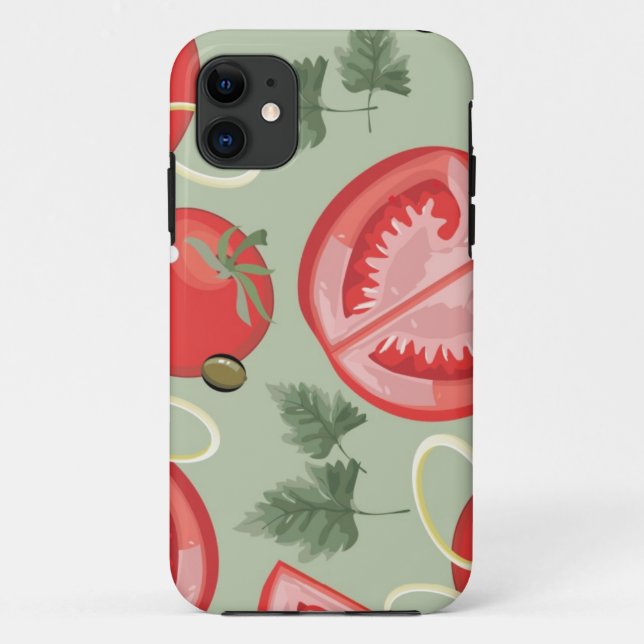 Coques Case-Mate iPhone Motif abstrait avec la tomate (Dos)