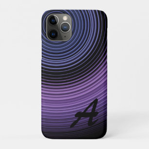Coques Pour iPhone Motif Abstrait bleu contemporain monogramme