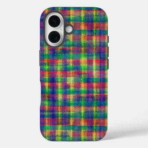 Coque Pour iPhone 16 Motif Abstrait couleur aquarelle plaid